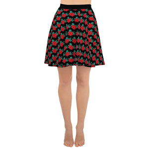 Poinsettia Skater Skirt - Happiness Looks Beautiful