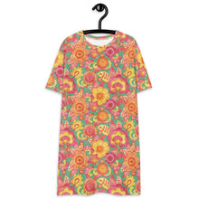 Load image into Gallery viewer, Frolicking Floral T-shirt Dress - Happiness Looks Beautiful