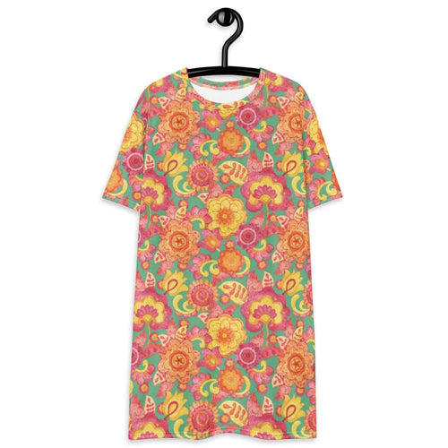 Frolicking Floral T-shirt Dress - Happiness Looks Beautiful