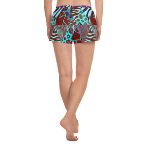 Animal Print Women's Athletic Short Shorts - Happiness Looks Beautiful