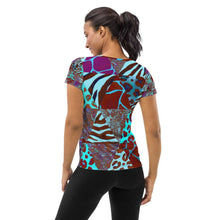 Load image into Gallery viewer, Animal Print Women&#39;s Athletic T-shirt - Happiness Looks Beautiful