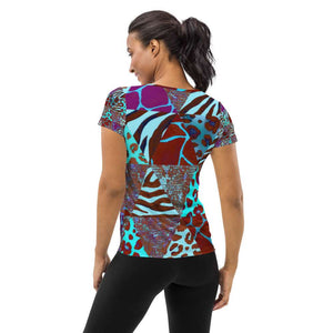 Animal Print Women's Athletic T-shirt - Happiness Looks Beautiful