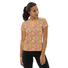 Load image into Gallery viewer, Frolicking Floral Athletic T-shirt - Happiness Looks Beautiful