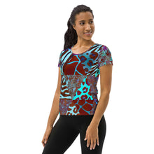 Load image into Gallery viewer, Animal Print Women&#39;s Athletic T-shirt - Happiness Looks Beautiful