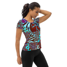 Load image into Gallery viewer, Animal Print Women&#39;s Athletic T-shirt - Happiness Looks Beautiful