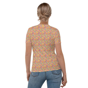 Frolicking Floral Women's T-shirt - Happiness Looks Beautiful