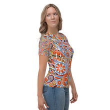 Load image into Gallery viewer, Paisley Party Women&#39;s T-shirt - Happiness Looks Beautiful