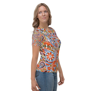 Paisley Party Women's T-shirt - Happiness Looks Beautiful