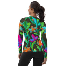 Load image into Gallery viewer, Moonlit Garden Women&#39;s Rash Guard - Happiness Looks Beautiful