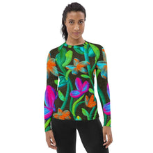 Load image into Gallery viewer, Moonlit Garden Women&#39;s Rash Guard - Happiness Looks Beautiful