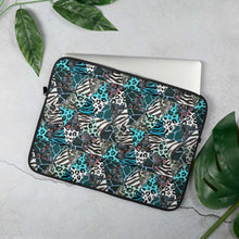 Load image into Gallery viewer, Blue Animal Print Laptop Sleeve - Happiness Looks Beautiful