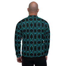 Load image into Gallery viewer, Black and Blue Bomber Jacket - Happiness Looks Beautiful