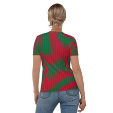 Load image into Gallery viewer, Green and Red Striped Merry Christmas T-shirt - Happiness Looks Beautiful