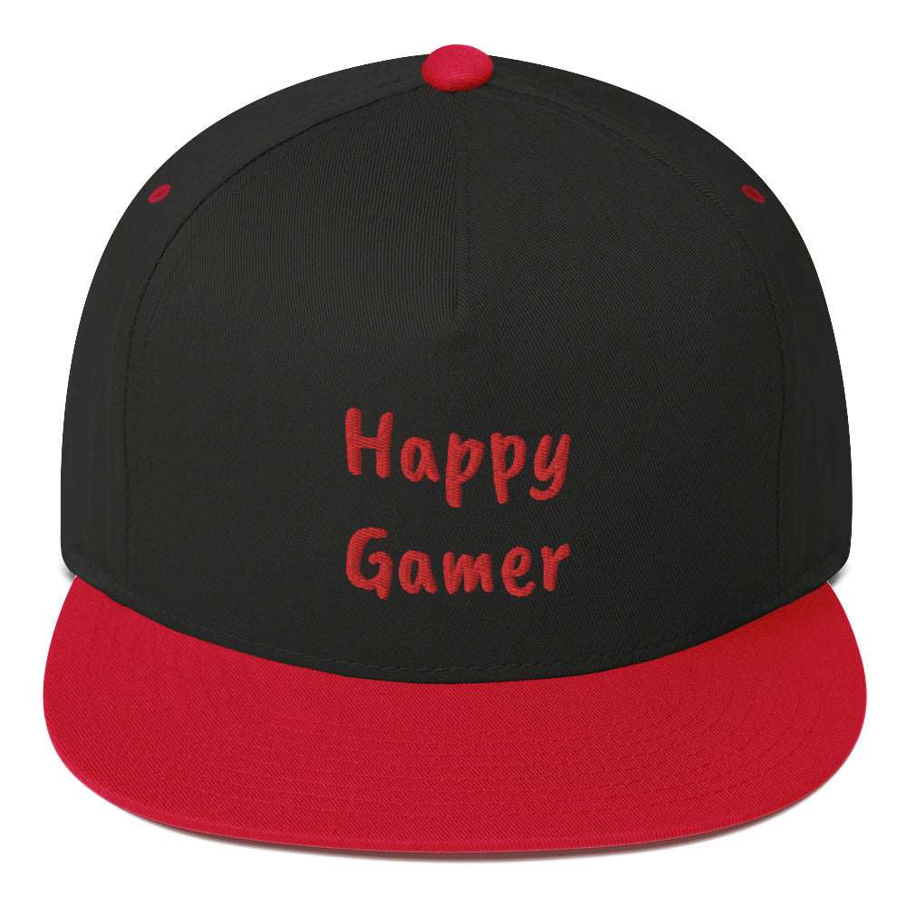 Happy Gamer Flat Bill Cap - Happiness Looks Beautiful