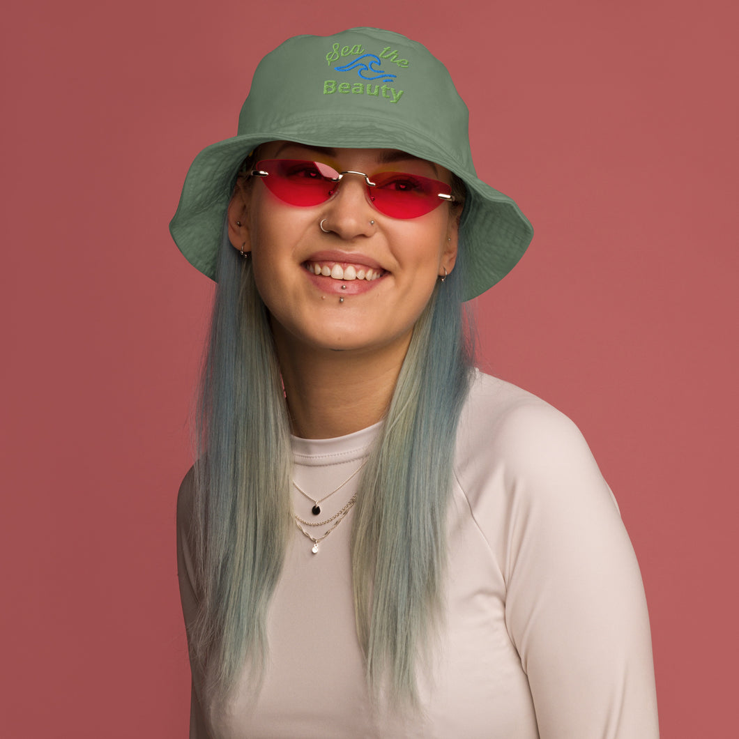 Sea the Beauty Organic Bucket Hat - Happiness Looks Beautiful