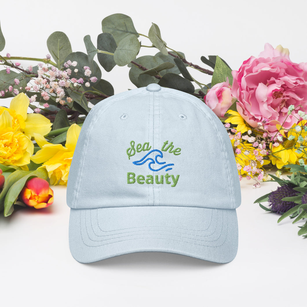 Sea the Beauty Pastel Baseball Hat - Happiness Looks Beautiful