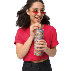 Paisley Party Stainless Steel Tumbler - Happiness Looks Beautiful