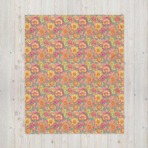 Frolicking Floral Throw Blanket - Happiness Looks Beautiful