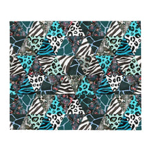 Load image into Gallery viewer, Blue Animal Print Throw Blanket - Happiness Looks Beautiful