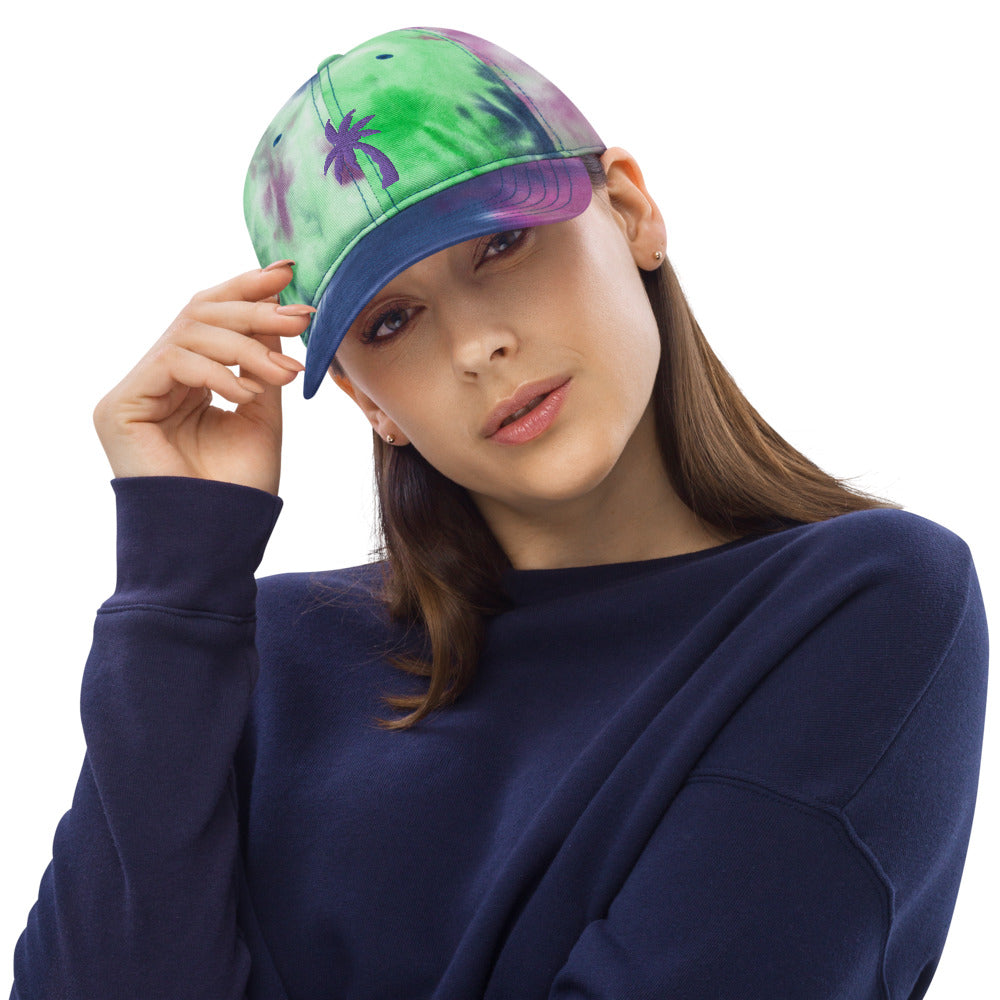 Purple Passion Palm Tie Dye Hat - Happiness Looks Beautiful