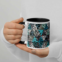 Load image into Gallery viewer, Blue Animal Print Mug (Handle and Inside are Black) - Happiness Looks Beautiful